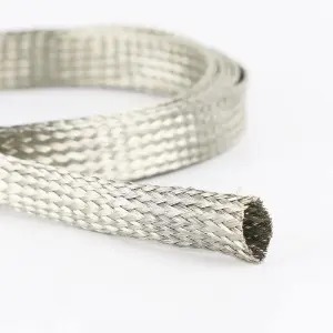 Open-end silver EMI shielding braid