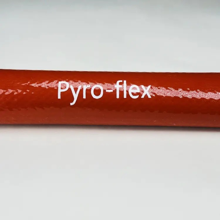 Pyro-flex marking on the orange coated tubular firesleeve