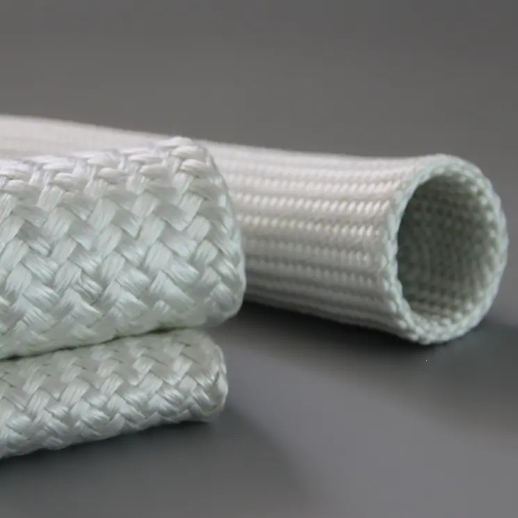 White braided sleeve sections with a visible open mouth